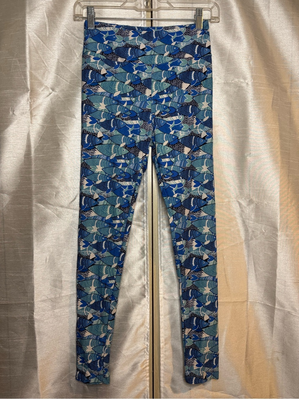 Blue Fish Print Leggings